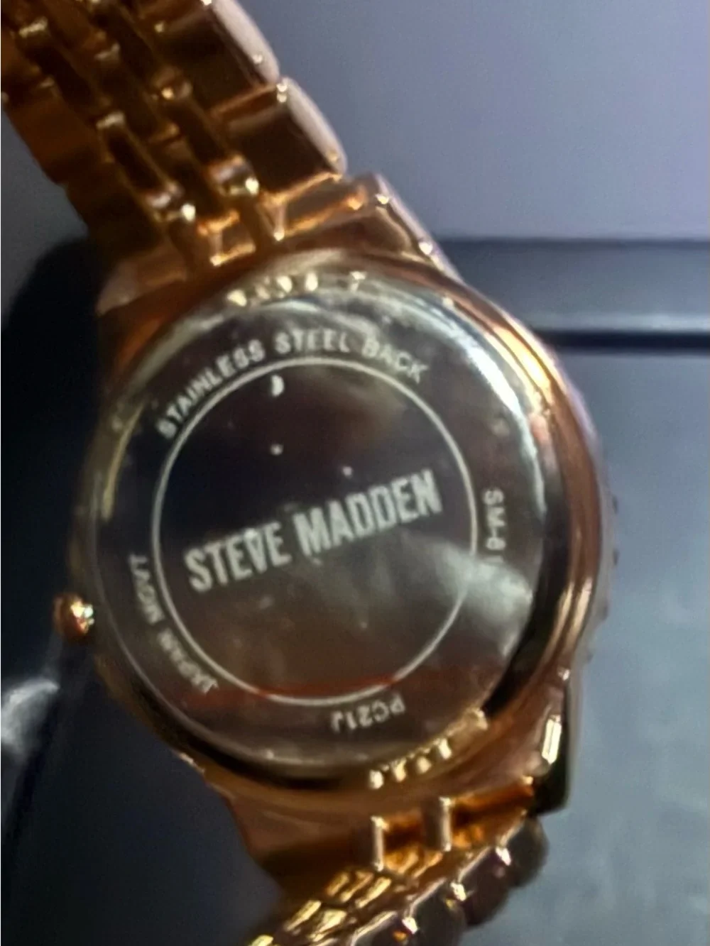 Steve Madden Gold-Tone Men’s Watch with Green Dial